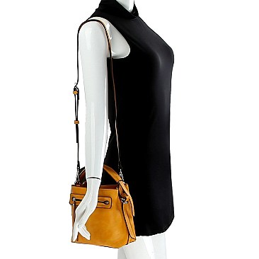 Stylish Front Zipper Pocket 2-Way Medium Satchel Stone MH-LQ133