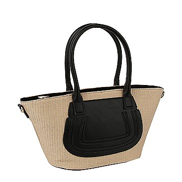 Straw Shopper Tote Bag