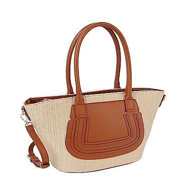 Straw Shopper Tote Bag