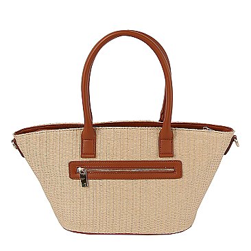 Straw Shopper Tote Bag