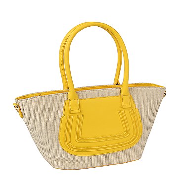 Straw Shopper Tote Bag