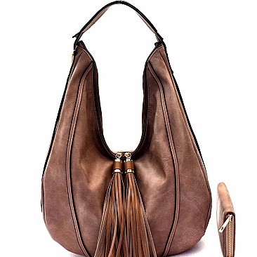 Tassel Accent Single Strap Hobo Wallet SET MH-LQF0011W