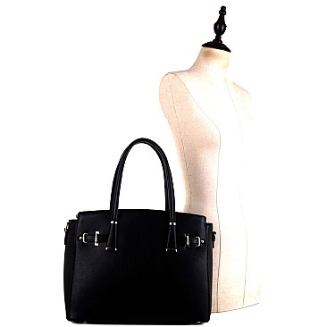 Hardware Accent Belted Structured Satchel Wallet SET MH-LS3169