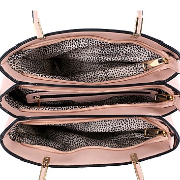 Multi Zipper Compartment Tote MH-LS3175