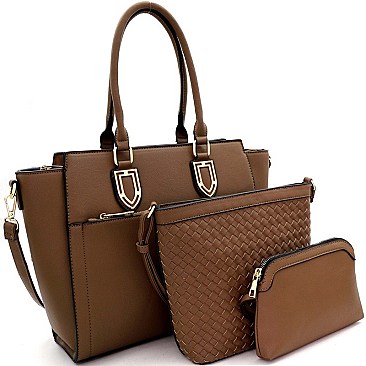 WOVEN HARDWARE ACCENT CROSS BODY VALUE SET