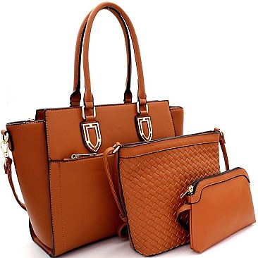 WOVEN HARDWARE ACCENT CROSS BODY VALUE SET