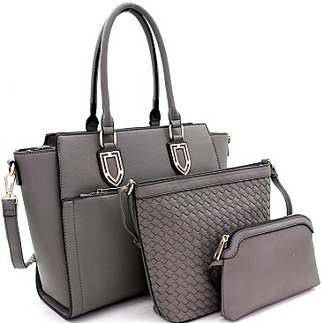 WOVEN HARDWARE ACCENT CROSS BODY VALUE SET