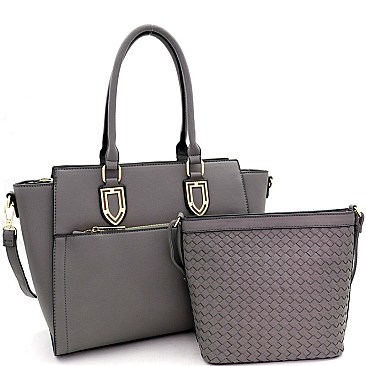WOVEN HARDWARE ACCENT CROSS BODY VALUE SET