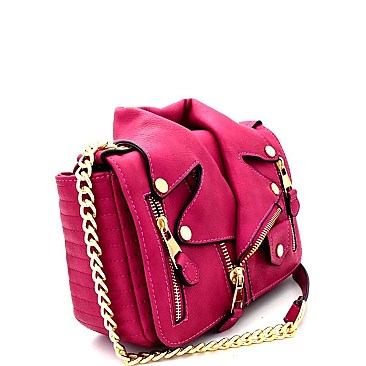 LY041-LP Moto Jacket Design Unique Chain Shoulder Bag