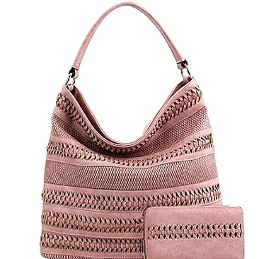 Fab Braid Accent Single Strap Hobo Wallet Set MH-LY1161W