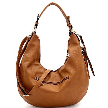 2-Way Laser-Cut Double Tassel Accent Expandable Hobo