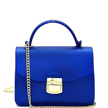 LYX003-LP Matte Jelly Small Flap Satchel Cross Body