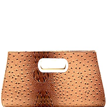 Ostrich Embossed Carry Bag Clutch MH-LLY010