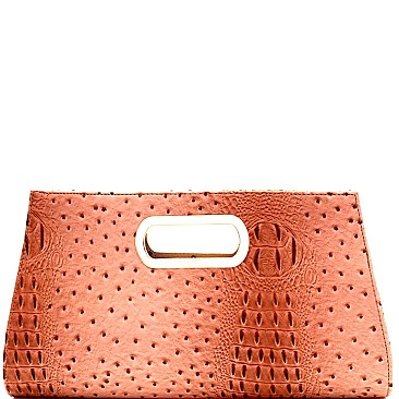 Ostrich Embossed Carry Bag Clutch MH-LLY010