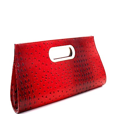 Ostrich Embossed Carry Bag Clutch MH-LLY010