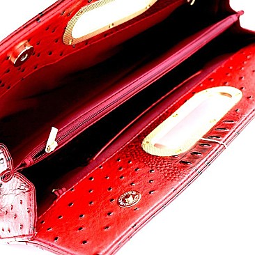 Ostrich Embossed Carry Bag Clutch MH-LLY010