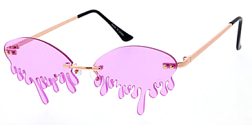 Pack of 12 RETRO DRIPPING PAINT OVAL SUNGLASSES