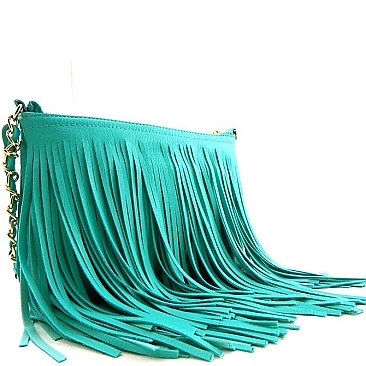 Both Side Fringed Medium Messenger Bag