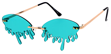 Pack of 12 RETRO DRIPPING PAINT OVAL SUNGLASSES