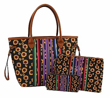 Native American Tribal Aztec Printed Canvas 3-in-1 Shopper
