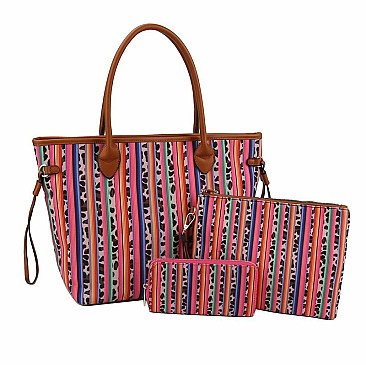 Native American Tribal Aztec Printed Canvas 3-in-1 Shopper