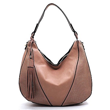 Laser Cut Printed Shoulder Bag Hobo