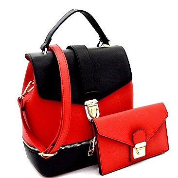 Spiffy Push-Lock 2 in 1 Convertible Backpack Satchel MH-MA3016