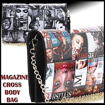 Magazine Picture Clutch Messenger Bag