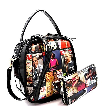 Michelle Obama Boxy Shoulder Bag Wallet SET