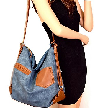 Convertible Jean Inspired Hobo Backpack