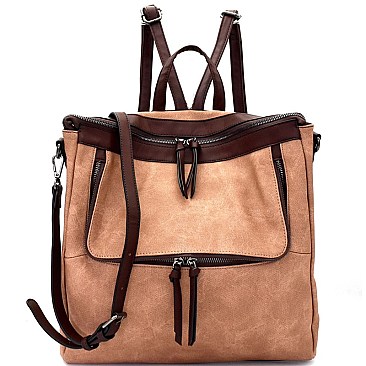 MC0022-LP Two-Tone Convertible Fashion Backpack