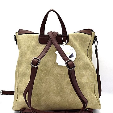 MC0022-LP Two-Tone Convertible Fashion Backpack