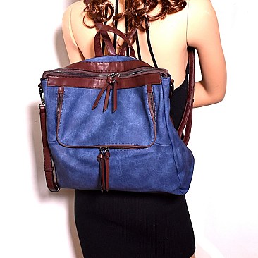 MC0022-LP Two-Tone Convertible Fashion Backpack