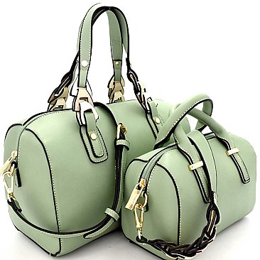 MC0036-LP Unique Linked Strap Accent 2 in 1 Twin Satchel SET