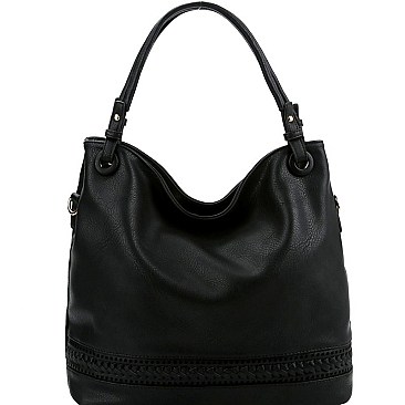 Classic Braid Accent Laser-Cut 2-Way Hobo MH-MC0061