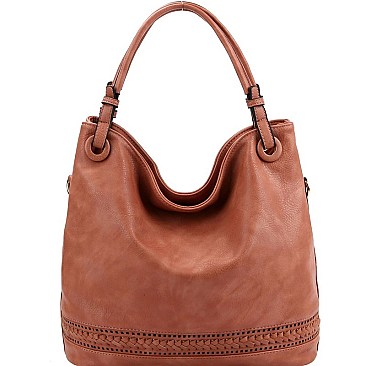 Classic Braid Accent Laser-Cut 2-Way Hobo MH-MC0061