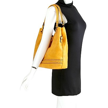 Classic Braid Accent Laser-Cut 2-Way Hobo MH-MC0061