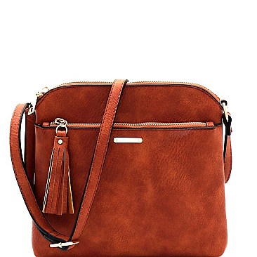 Tassel Accent Front Pocket Cross Body