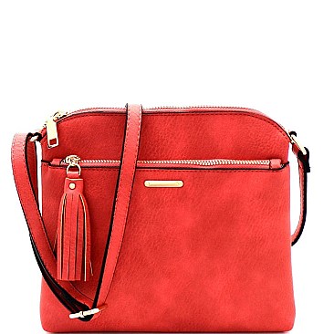 Tassel Accent Front Pocket Cross Body