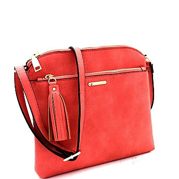 Tassel Accent Front Pocket Cross Body