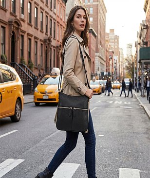 Slim Double Front Pocket Crossbody Bag