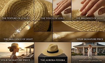 Straw Shiny Fedora Hat
