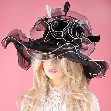 ORGANZA Roses and Feathers HAT