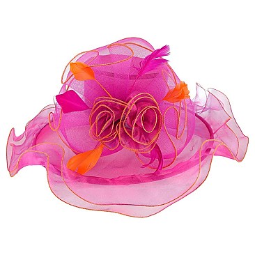 ORGANZA Roses and Feathers HAT