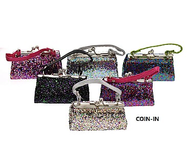 PACK OF 12 PCS ASSORTED COLOR DESIGNER MINI COIN PURSE -List 2