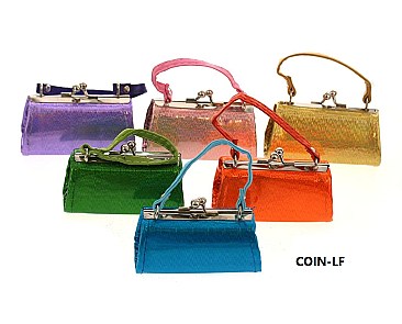 PACK OF 12 PCS ASSORTED COLOR DESIGNER MINI COIN PURSE