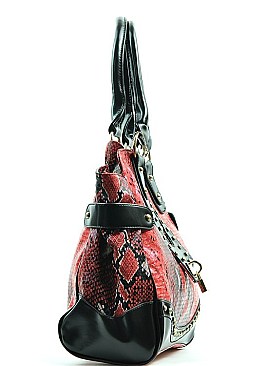 Padlock Snake Print Tote  Bag