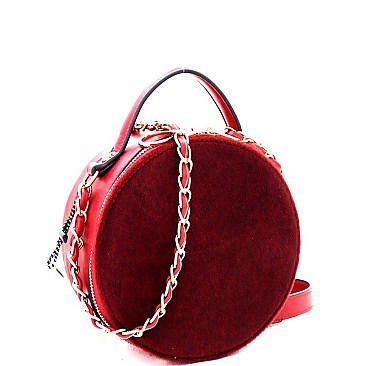 Faux-Fur Round Chain Shoulder Bag Mh-MM7243