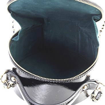 Bee Charm Faux-Fur Leopard Round Shoulder Bag  MH-MO7268