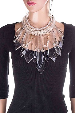 Luxurious Mix Jumbo Drop Lucite Iconic Necklace Set LA-CN1887